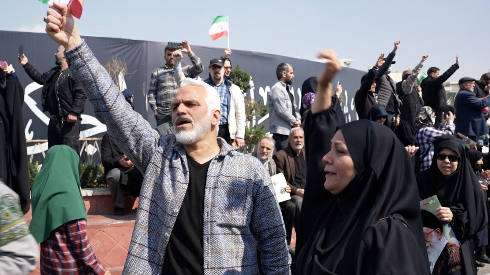 Iranians out in strength as thousands attend funeral for security chief Larijani and crew of sunken navy ship