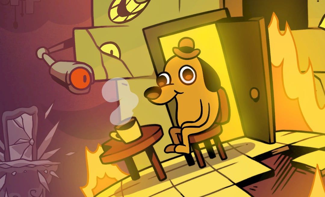 "This Is Fine" Dog Fights For Therapy In Official Metroidvania