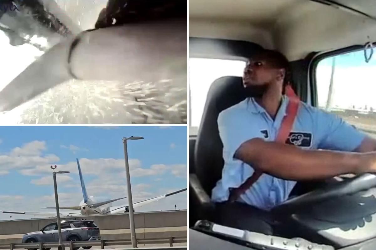 Crazy video captures moment plane landing at Newark strikes bakery truck