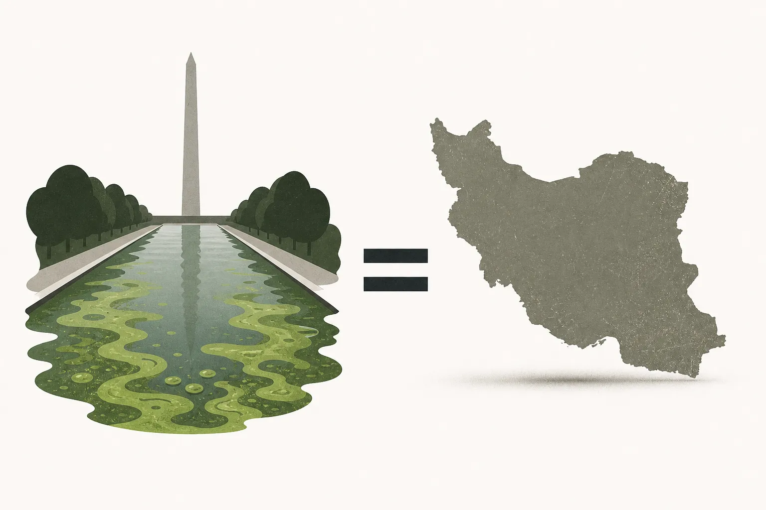 Trump administration compares reflecting pool algae battle to Iran war
