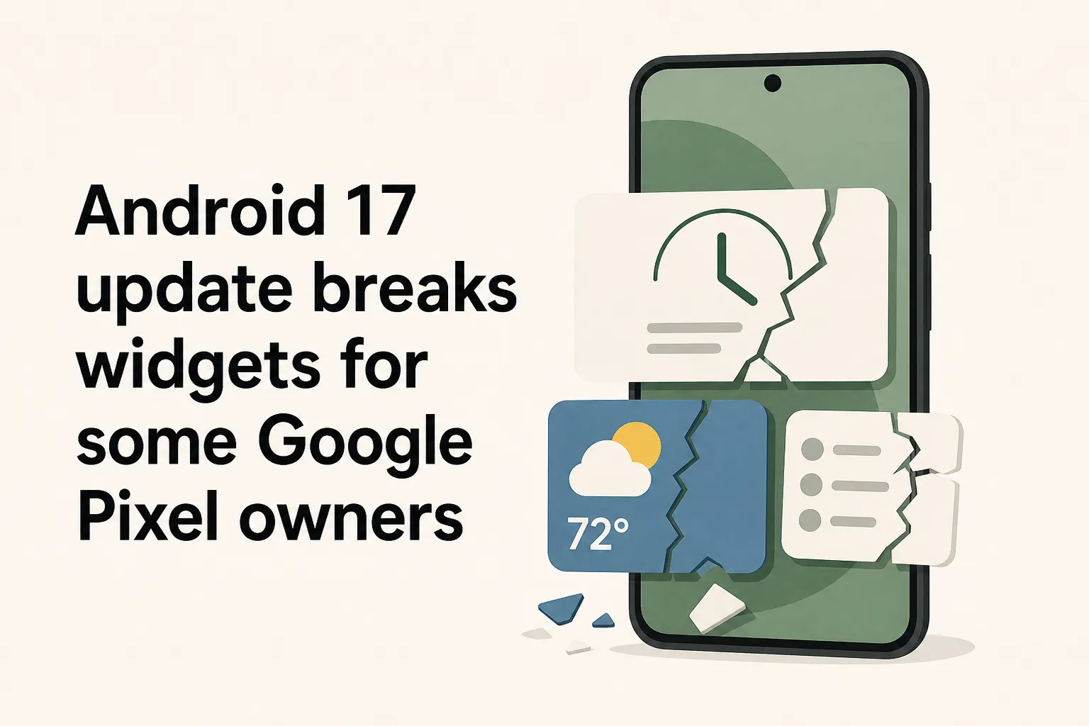 Android 17 update breaks widgets for some Google Pixel owners