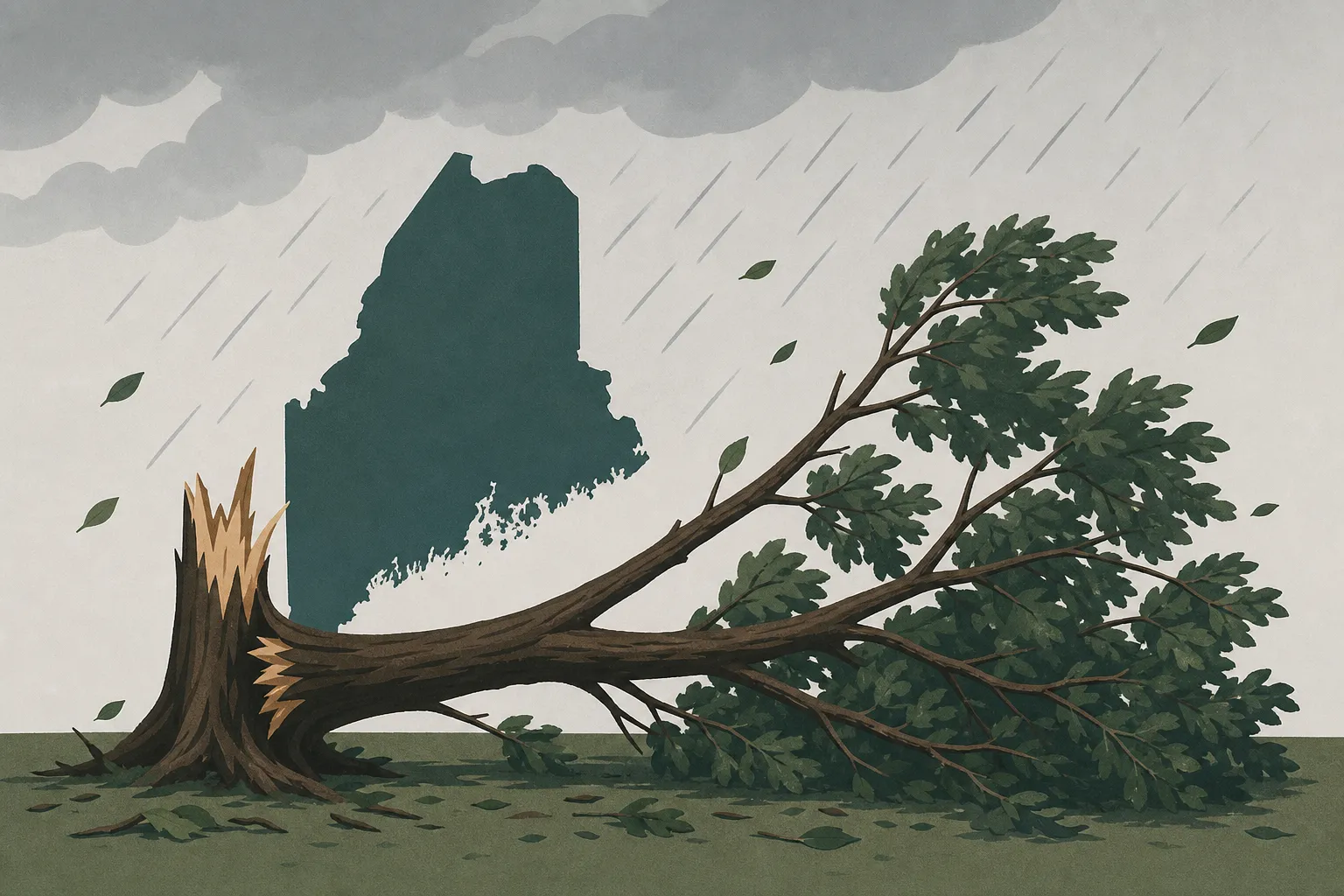 Reports of downed trees in Maine after severe storms move through