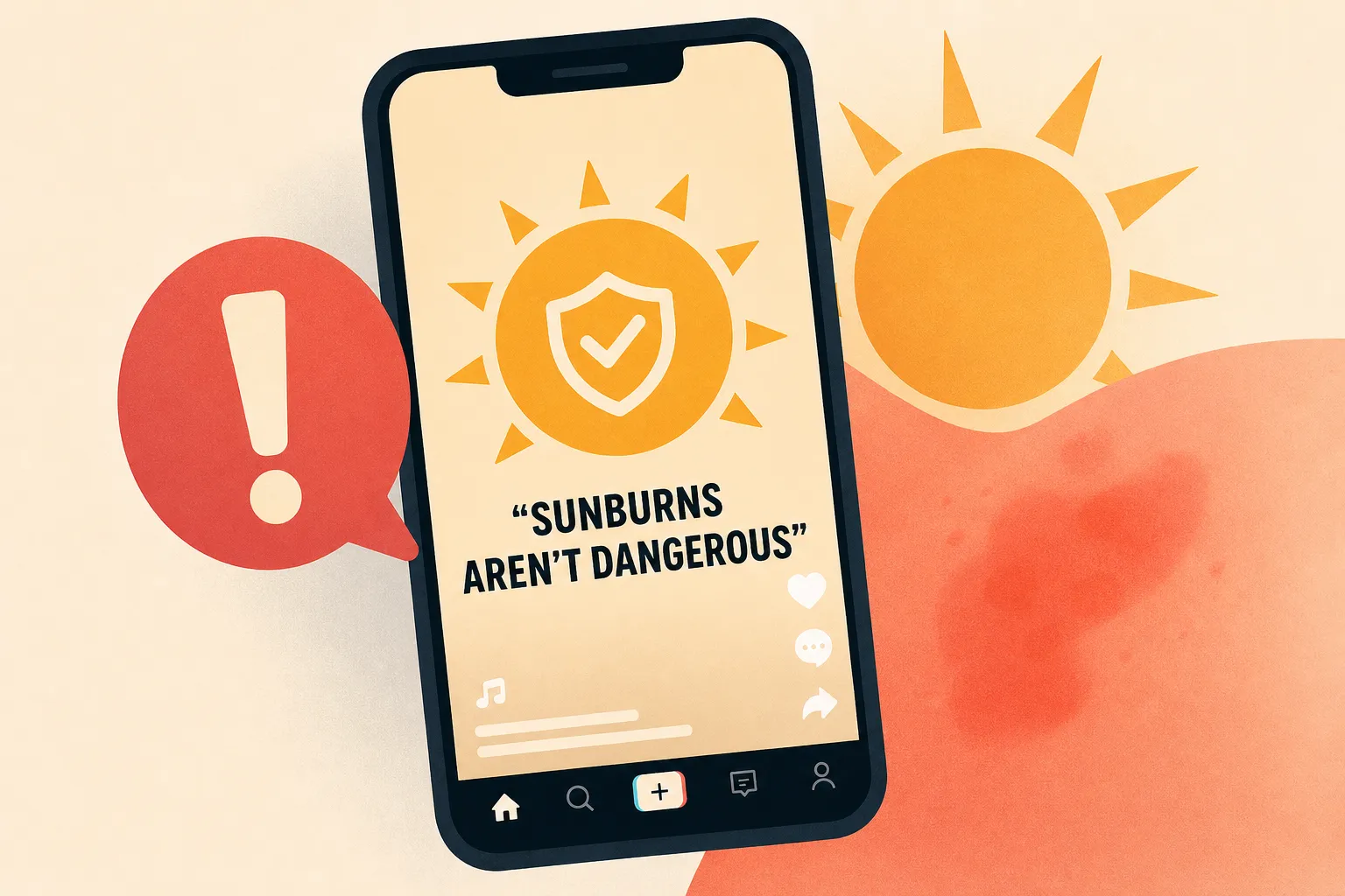 Bizarre videos claiming sunburns ‘aren’t dangerous’ are flooding TikTok, study warns