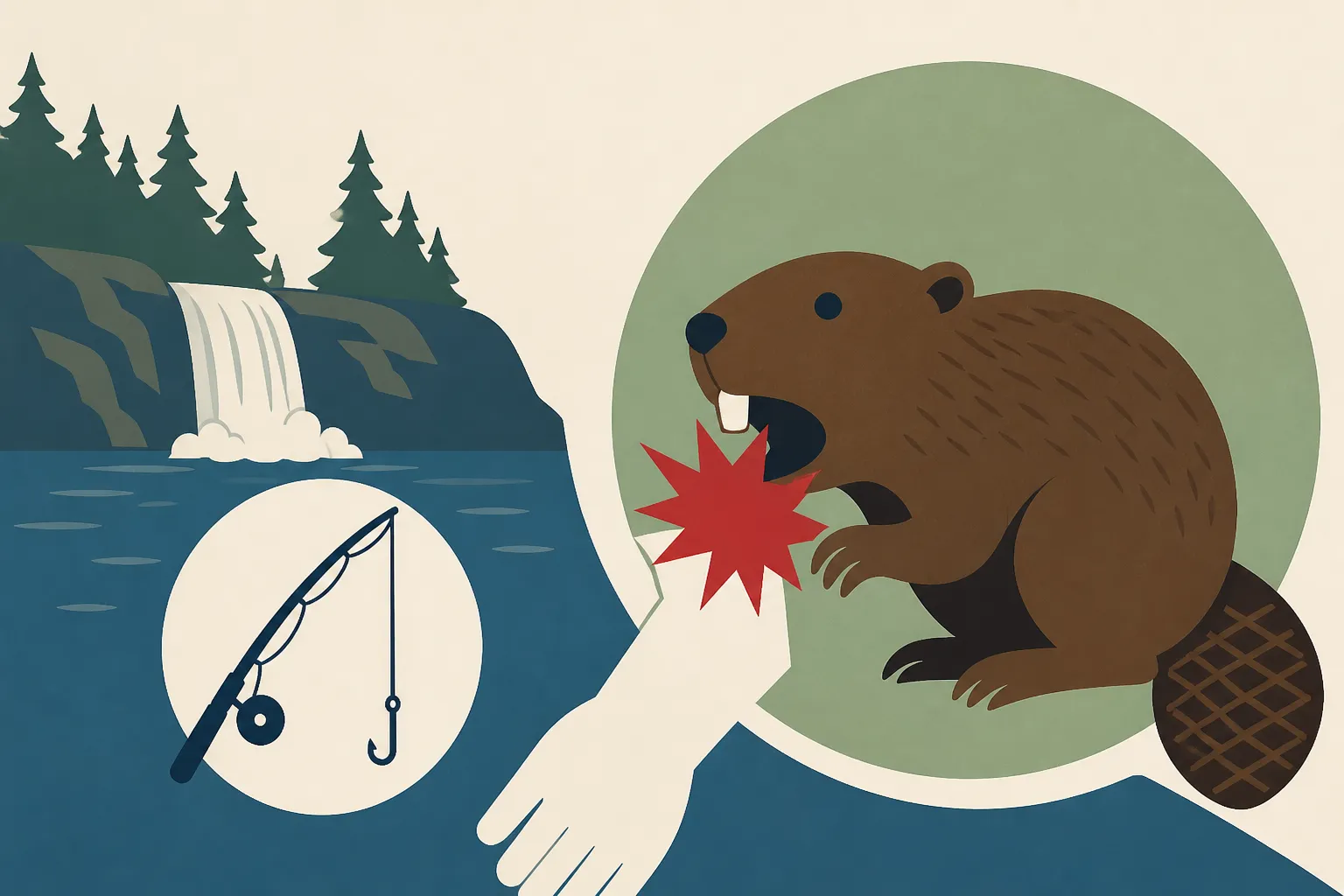 Fisherman bitten by beaver at Cunningham Falls State Park