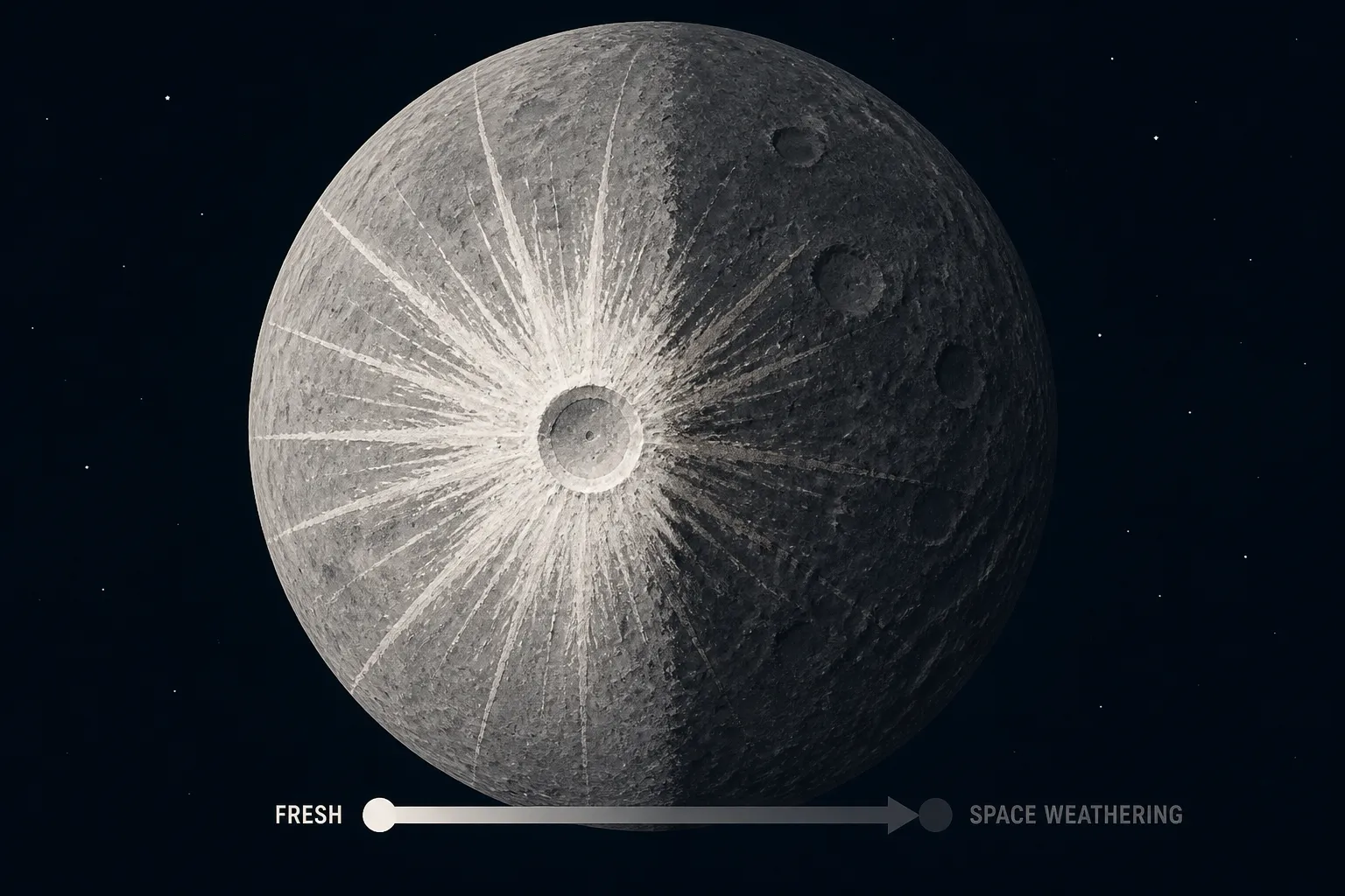 The Moon’s freshest craters are recognisable by bright rays of newly excavated rock and dust, which space weathering gradually darkens—and the new 222-metre McGetchin crater is so fresh that its eject