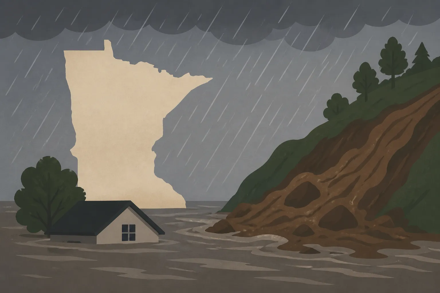 Torrential rain causes flooding, mudslides in southern Minnesota